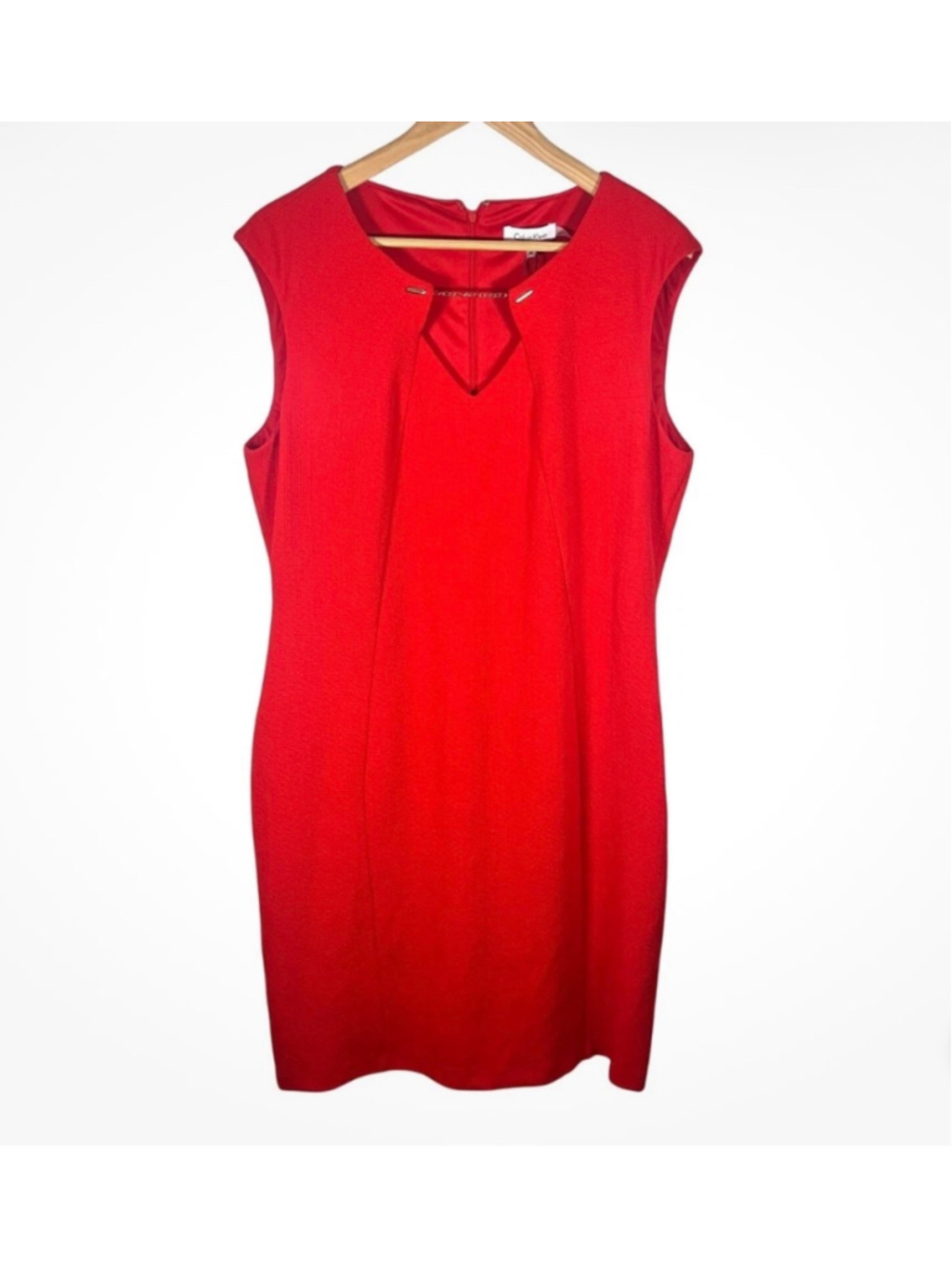 Women's Calvin Klein Red Sleeveless Midi Dress Size 18W
